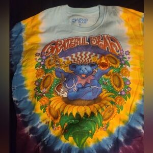 Liquid Blue Tie-Dye Grateful Dead Bear T-Shirt